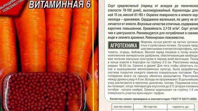 Морковь сорта Витаминная 6: сладкий продукт с дачной грядки