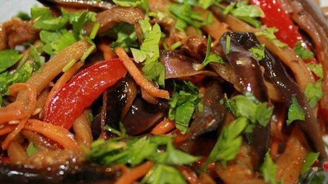 Баклажаны по-корейски – самый вкусный корейский рецепт, быстро, с морковью, маринованные, острые